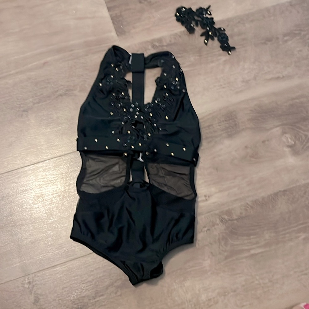 Stunning Black Leotard and Head piece